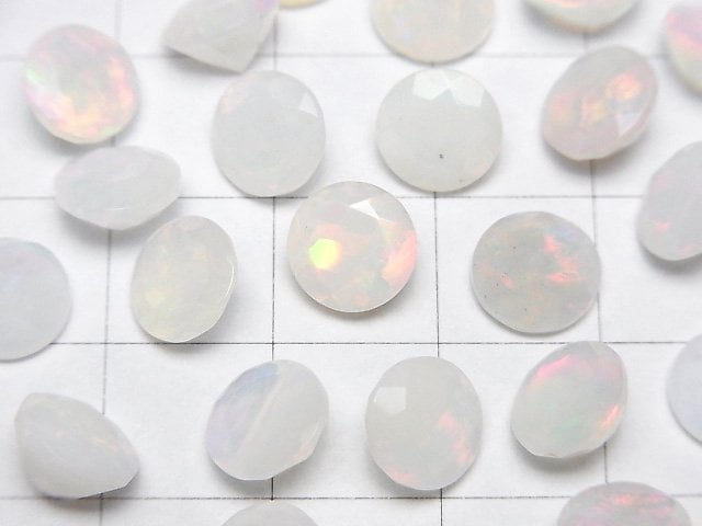 [Video]High Quality Ethiopian Opal AA++ Loose stone Round Faceted 8x8mm 2pcs