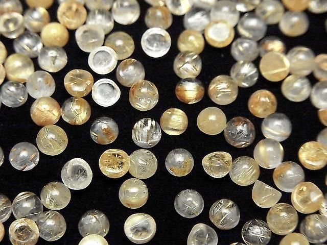 [Video] Rutilated Quartz AA++ Round Cabochon 4x4mm 10pcs