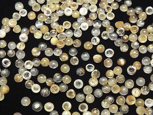 [Video] Rutilated Quartz AA++ Round Cabochon 4x4mm 10pcs