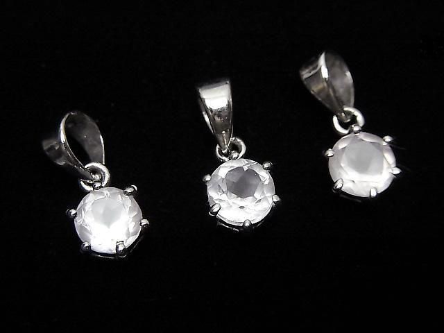 [Video]High Quality Rose Quartz AAA Round Faceted 7x6mm Pendant Silver925