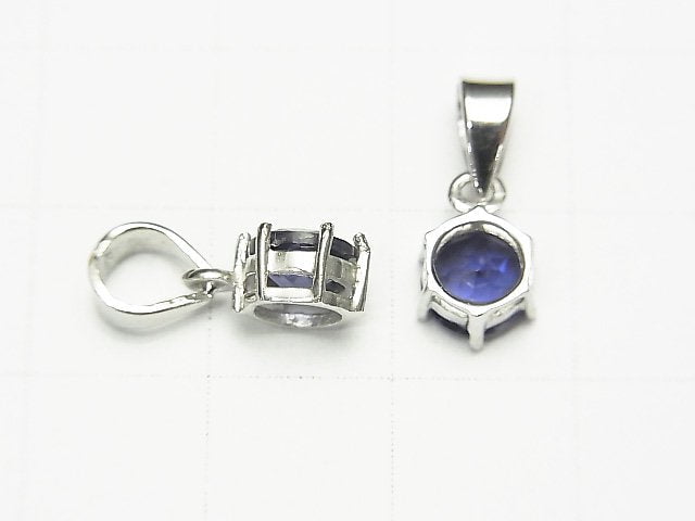 [Video] High Quality Iolite AAA Round Faceted Pendant 7x6x4mm Silver925