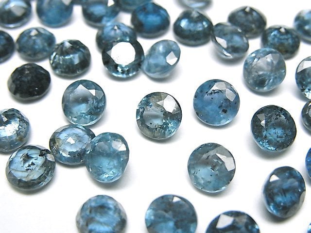 [Video]High Quality Indigo Blue Kyanite AAA- Loose stone Round Faceted 6x6mm 2pcs