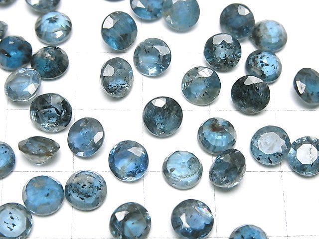 [Video]High Quality Indigo Blue Kyanite AAA- Loose stone Round Faceted 6x6mm 2pcs