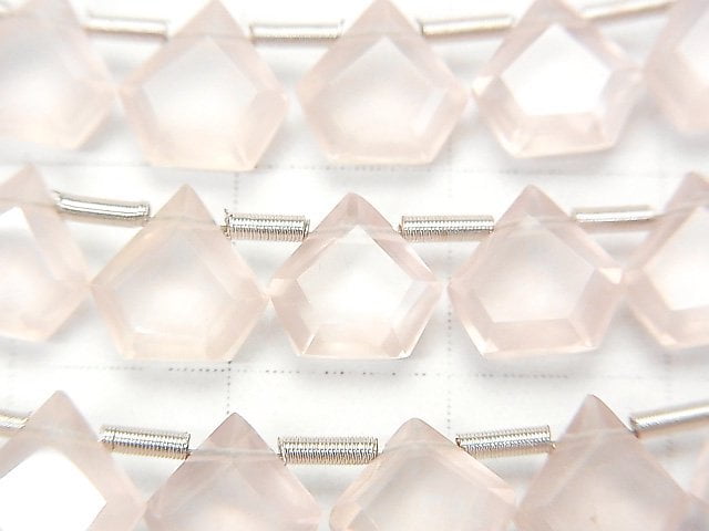 [Video]High Quality Rose Quartz AAA Pentagon Faceted 7.5x7.5mm 1strand (8pcs )