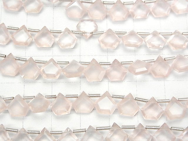 [Video]High Quality Rose Quartz AAA Pentagon Faceted 7.5x7.5mm 1strand (8pcs )