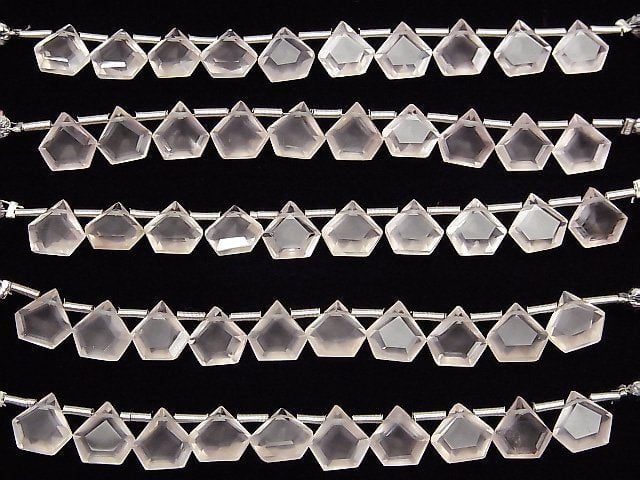 [Video]High Quality Rose Quartz AAA Pentagon Faceted 7.5x7.5mm 1strand (8pcs )