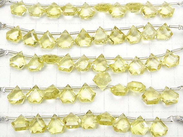 [Video] High Quality Lemon Quartz AAA Pentagon Faceted 7.5x7.5mm 1strand (8pcs)
