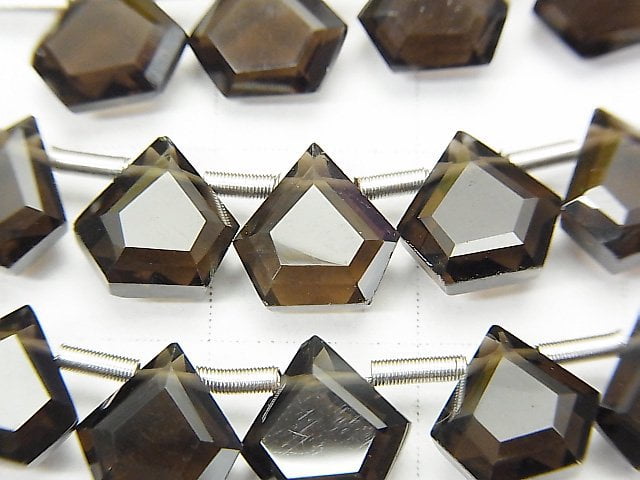 [Video] High Quality Smoky Quartz AAA Pentagon Faceted 7.5x7.5mm 1strand (8pcs)