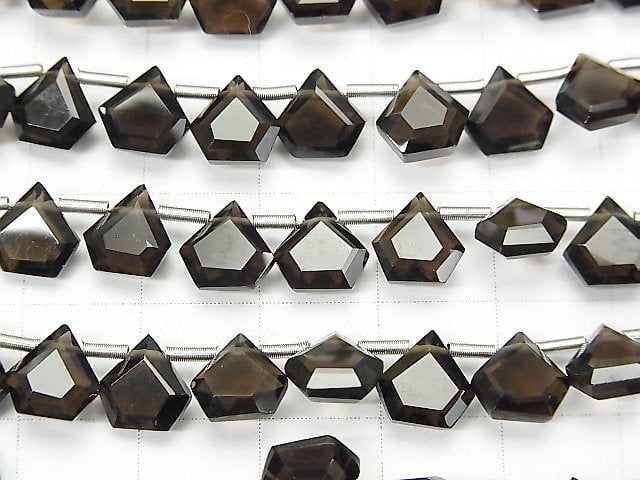 [Video] High Quality Smoky Quartz AAA Pentagon Faceted 7.5x7.5mm 1strand (8pcs)