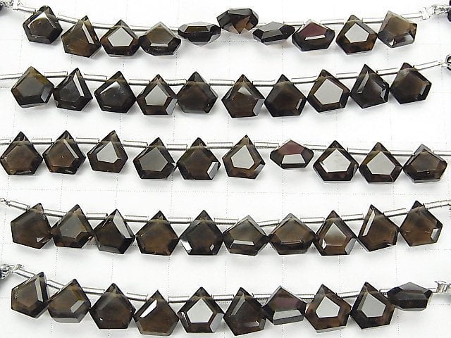 [Video] High Quality Smoky Quartz AAA Pentagon Faceted 7.5x7.5mm 1strand (8pcs)