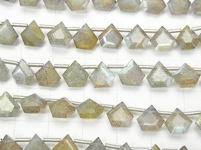 [Video] High Quality Labradorite AAA Pentagon Faceted 7.5x7.5mm 1strand (8pcs)