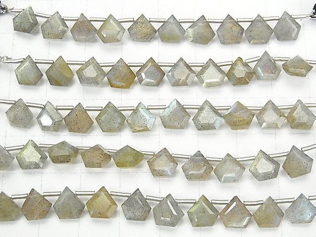 [Video] High Quality Labradorite AAA Pentagon Faceted 7.5x7.5mm 1strand (8pcs)