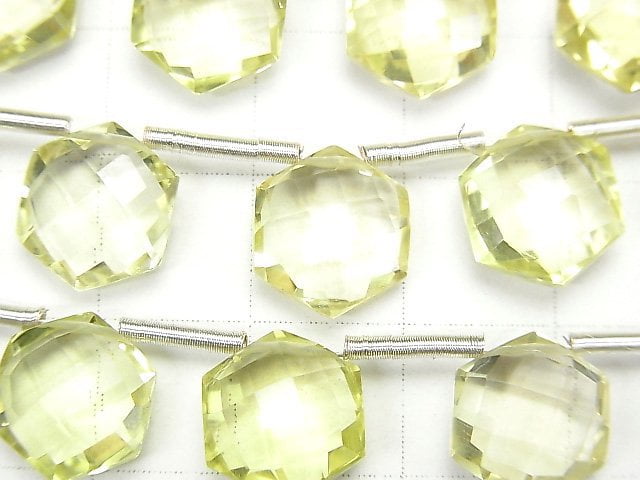 [Video] High Quality Lemon Quartz AAA Hexagon Cut 11x10mm 1strand (8pcs)