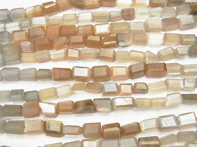 [Video] Multicolor Moonstone AA++ Faceted Nugget half or 1strand beads (aprx.13inch / 31cm)