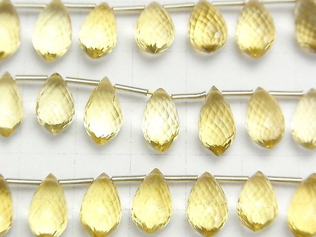 [Video] MicroCut High Quality Citrine AAA Marquise Rice Faceted Briolette 1strand (8pcs)