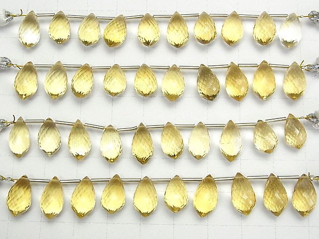 [Video] MicroCut High Quality Citrine AAA Marquise Rice Faceted Briolette 1strand (8pcs)