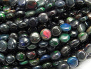 [Video]High Quality Ethiopian Black Opal AAA- Coin half or 1strand beads (aprx.15inch/38cm)
