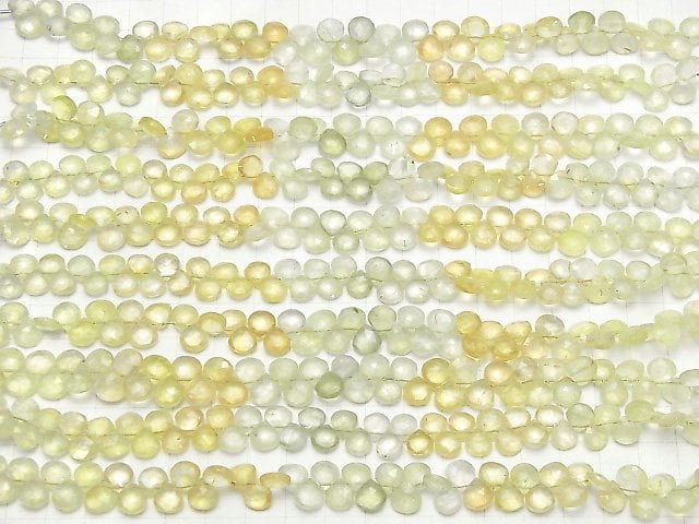 [Video] High Quality Prehnite AA++ Chestnut Faceted Briolette half or 1strand beads (aprx.7inch / 17cm)