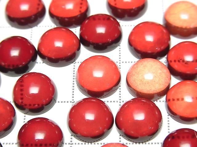 琥珀紅色圓形凸圓形寶石 10x10mm 2顆