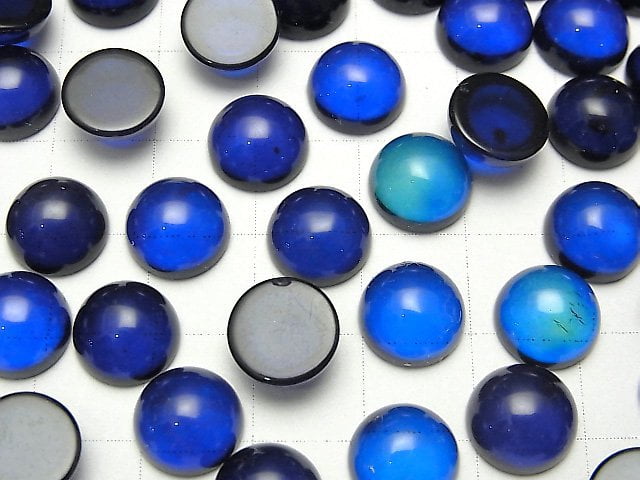 [Video] Blue Color Amber Round Cabochon 10x10mm 2pcs