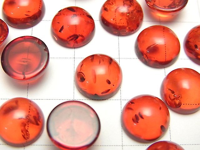 [Video] Cracked red color Amber Round Cabochon 10x10mm 2pcs