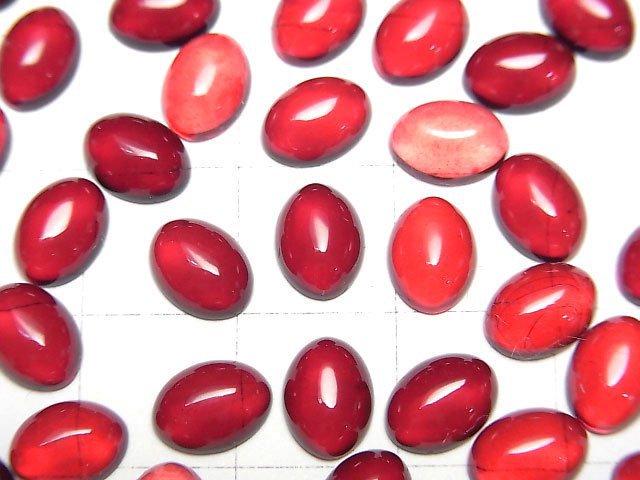 [Video] Red color Amber Oval Cabochon 8x6mm 5pcs