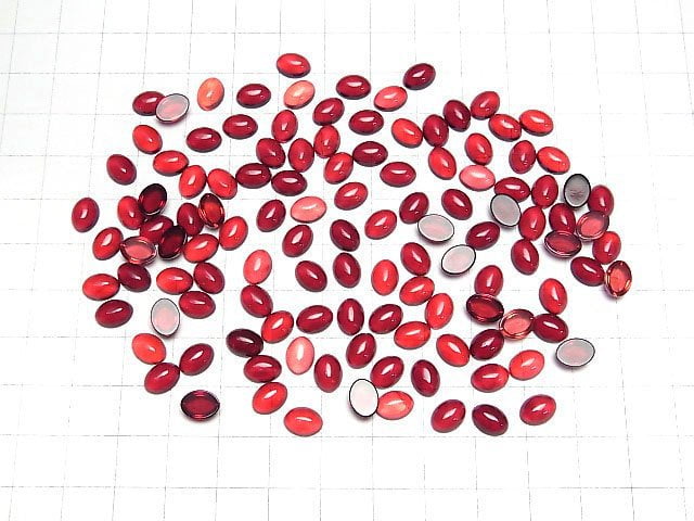 [Video] Red color Amber Oval Cabochon 8x6mm 5pcs