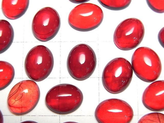 [Video] Red color Amber Oval Cabochon 10x8mm 3pcs