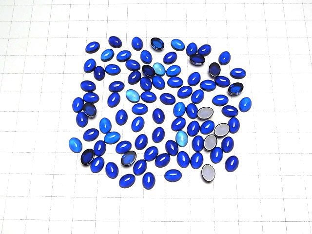 [Video] Blue color Amber Oval Cabochon 8x6mm 5pcs