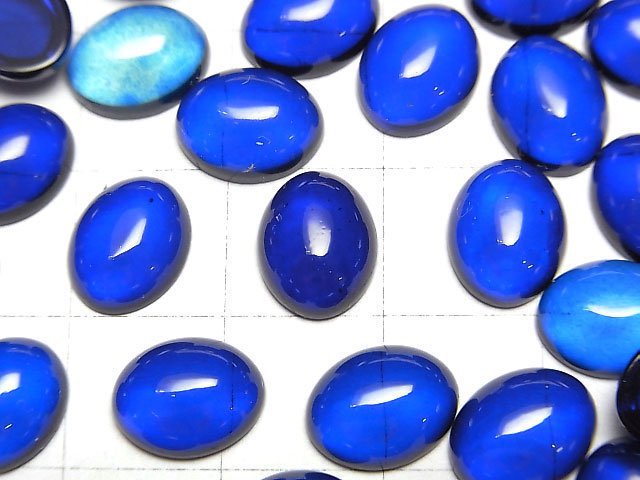 [Video] Blue color Amber Oval Cabochon 10x8mm 3pcs