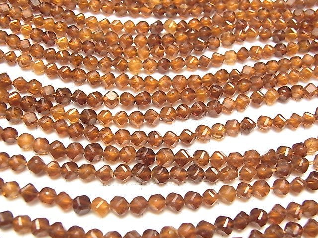 [Video] High Quality Hessonite Garnet AAA- Dice Shape 4.5x4.5x4.5mm 1strand beads (aprx.15inch / 36cm)