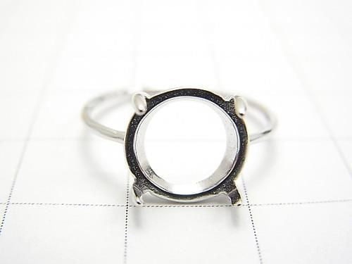 [Video] Silver925 Ring Frame (Prong Setting) Round 10mm Rhodium Plated [Size 10] 1pc