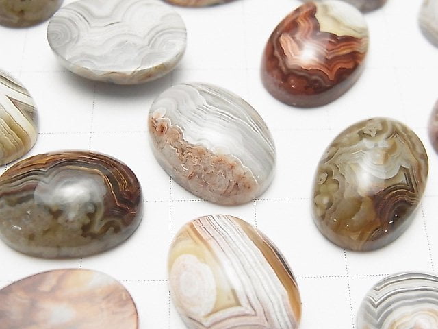 [Video] Mexican Agate Oval Cabochon 18x13mm 2pcs