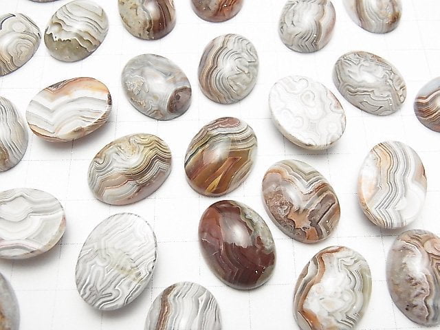 [Video] Mexican Agate Oval Cabochon 20x15mm 2pcs