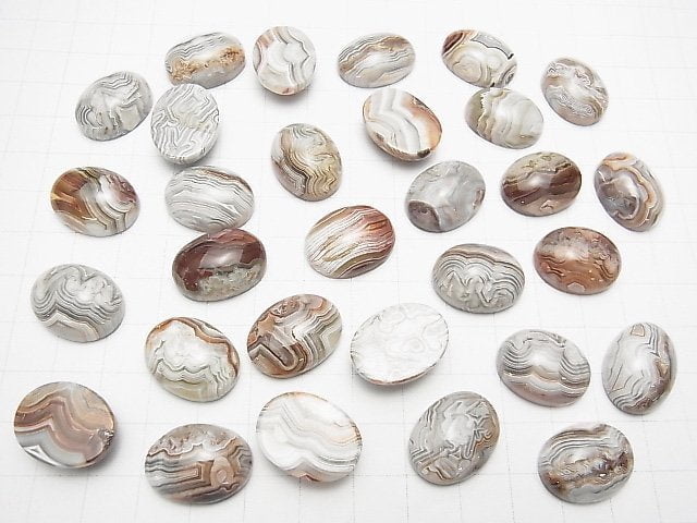 [Video] Mexican Agate Oval Cabochon 20x15mm 2pcs