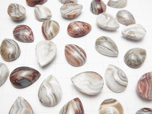 [Video] Mexican Agate Pear shape Cabochon 18x13mm 2pcs