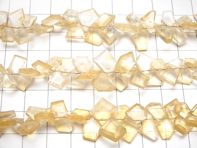 [Video]Citrine AA++ Rough Slice Faceted 1strand (38pcs )