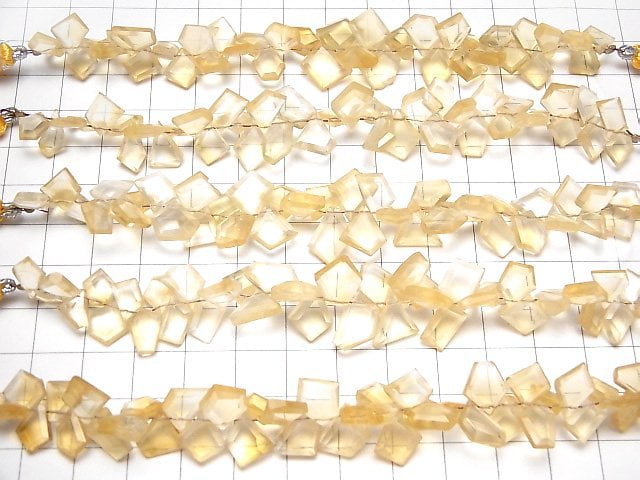 [Video]Citrine AA++ Rough Slice Faceted 1strand (38pcs )