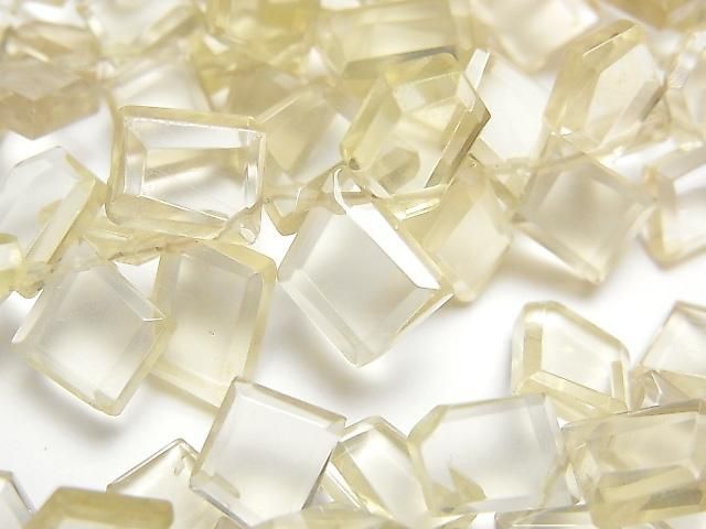 [Video] Lemon Quartz AAA - Rough Slice Faceted 1-strand beads (approx. 5 inches/13 cm)