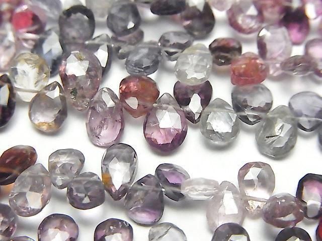 [Video] High Quality Multicolor Spinel AAA- Pear Shape Faceted Briolette Half or 1-Strand Beads (approx. 7 inches/18 cm)