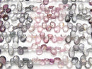 [Video] High Quality Multicolor Spinel AAA- Pear shape Faceted Briolette half or 1strand beads (aprx.7inch / 18cm)