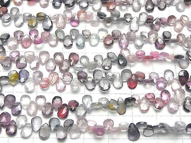 [Video] High Quality Multicolor Spinel AAA- Pear Shape Faceted Briolette Half or 1-Strand Beads (approx. 7 inches/18 cm)