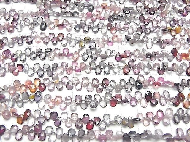 [Video] High Quality Multicolor Spinel AAA- Pear Shape Faceted Briolette Half or 1-Strand Beads (approx. 7 inches/18 cm)