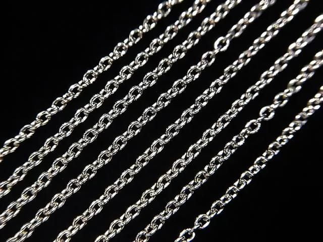 925純銀方線纜繩鍊 1.5mm 銠金電鍍 [18cm][40cm][45cm][50cm][60cm] 1條