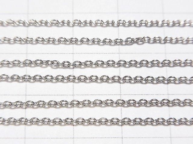 Silver925  Cable Chain  1.5mm Rhodium Plated  [18cm][40cm][45cm][50cm][60cm] 1pc