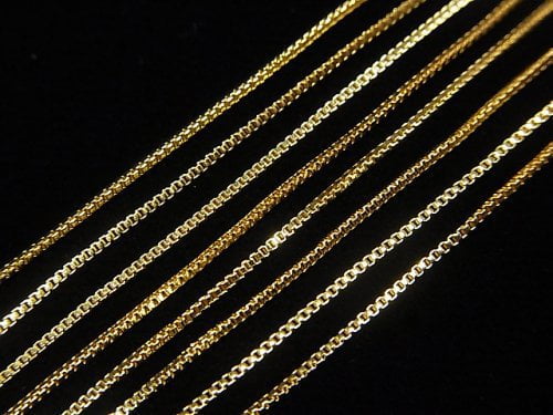 Silver925 Box Chain 0.7mm 18KGP [40cm][45cm][50cm][60cm][75cm] Necklace 1pc