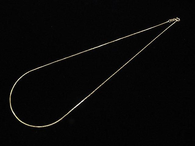 Silver 925 Box Chain 0.7mm 18KGP [40cm][45cm][50cm][60cm][75cm] Necklace 1pc