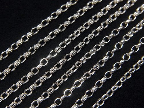 Silver925 Long Rolo Chain 1.8mm Rhodium Plated [40cm][45cm][50cm][60cm] Necklace 1pc