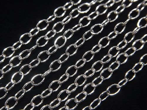 Silver925 Long Cable Chain 2.8mm Rhodium Plated [40cm][45cm][50cm][60cm] Necklace 1pc