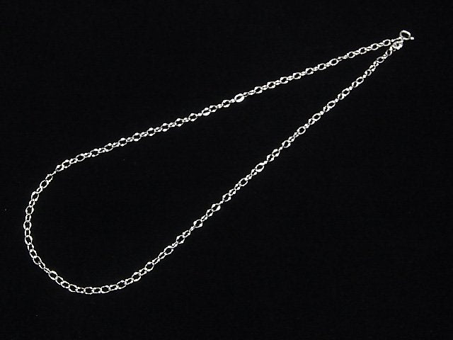 Silver925 Long Cable Chain 2.8mm Rhodium Plated [40cm][45cm][50cm][60cm] Necklace 1pc